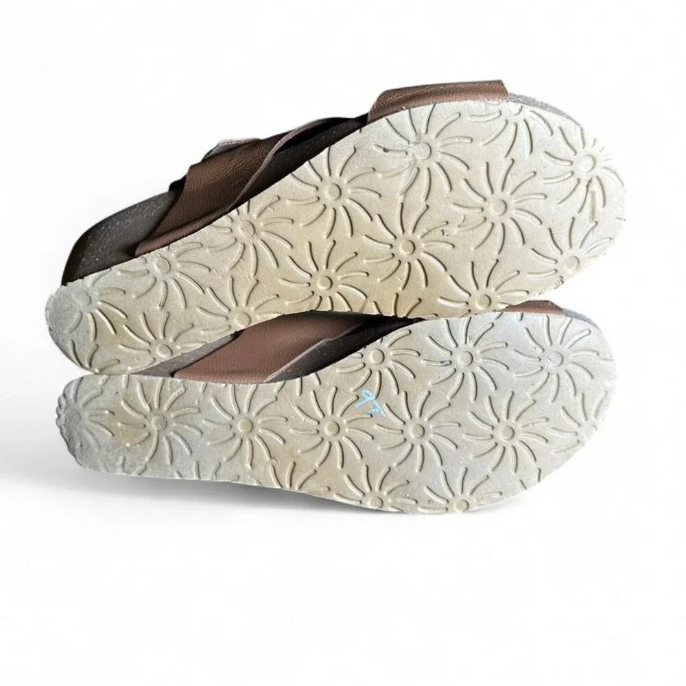 Bionatura Easy Tessa Brown Leather Cork Wedge Sandals Women's 9.5 US 41 EU - Picture 4 of 7